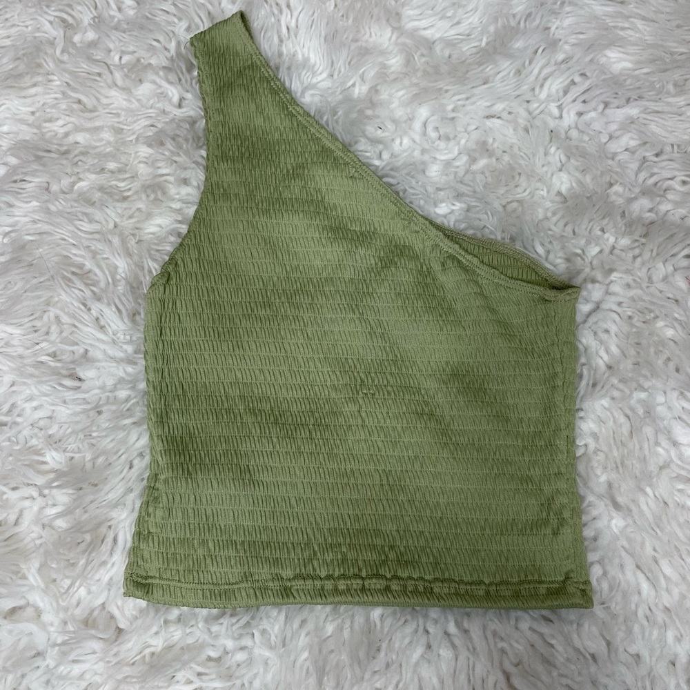 Forever 21 Green One Shoulder Top